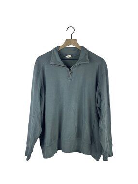 Pact Organic Cotton Stash French Terry Quarter Zip Sweatshirt Men's XL Gray
